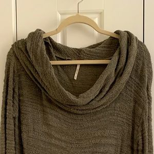 Free People cowl neck knit shirt dress